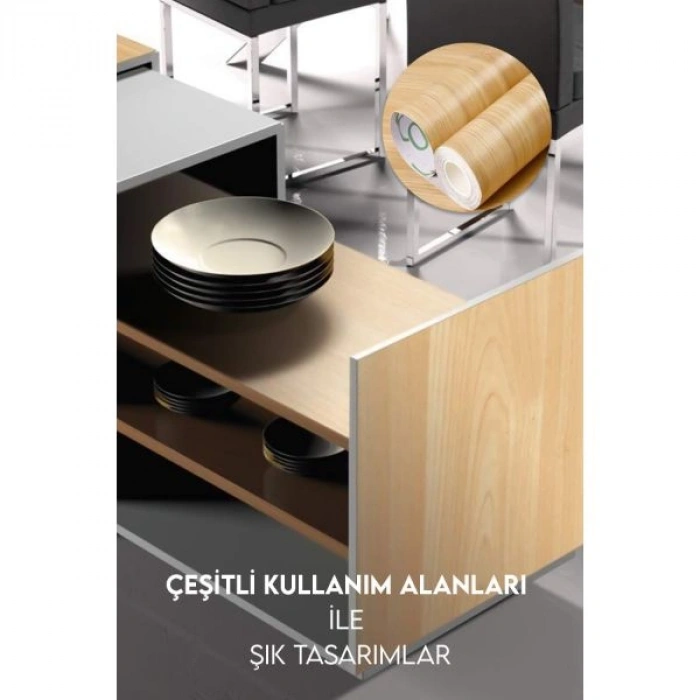 VipMarketim Ahşap Görünümlü Kendinden Yapışkanlı Kaplama Folyosu 5 Metre