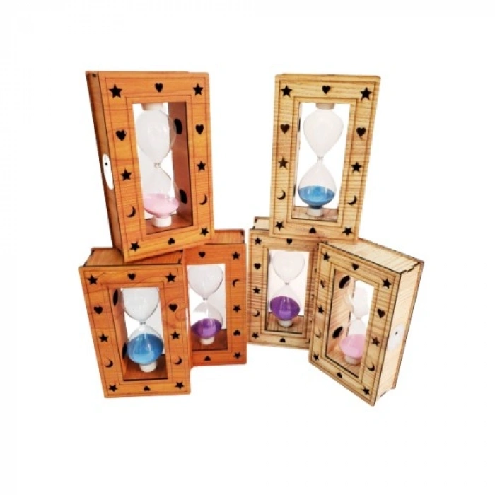 VipMarketim Ahşap Işıklı Kum Saati