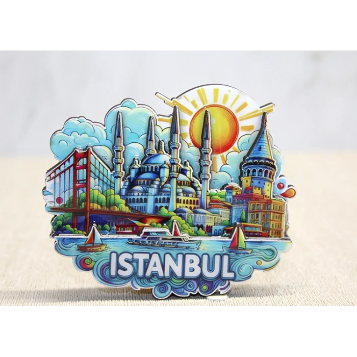 VipMarketim Ahşap İstanbul Temalı Magnet - Model 4