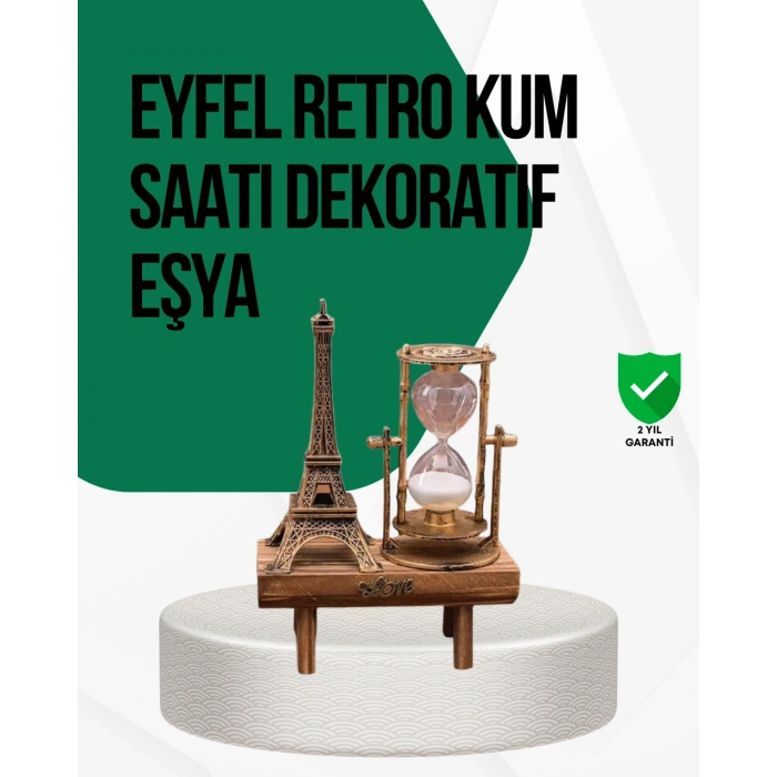 VipMarketim Ahşap Kum Saati – Vintage Tasarımlı Masa Dekoru