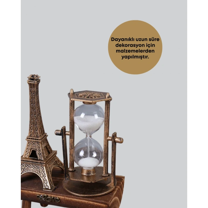 VipMarketim Ahşap Kum Saati – Vintage Tasarımlı Masa Dekoru