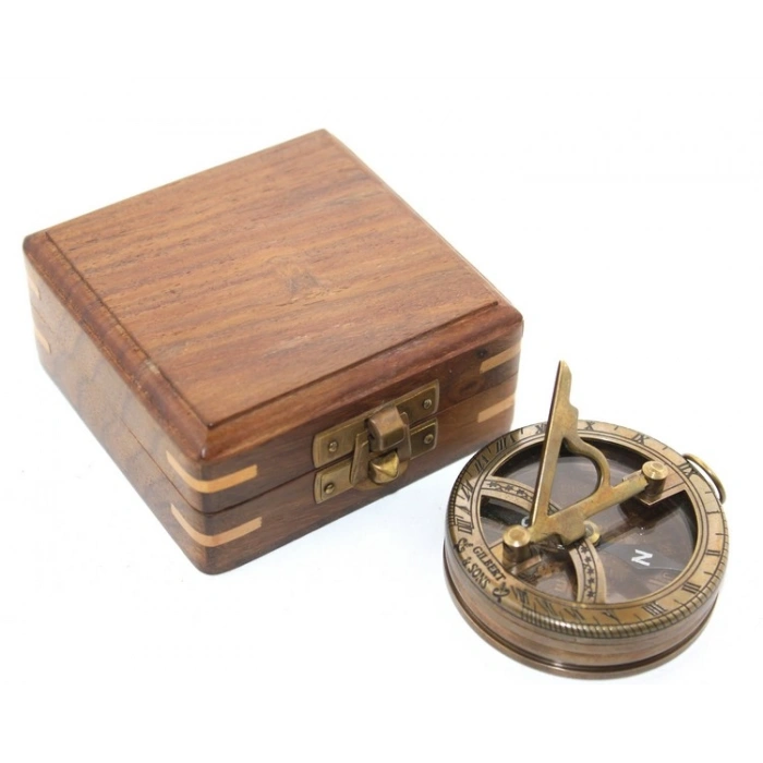 VipMarketim Ahşap Kutulu Pusula Model 7