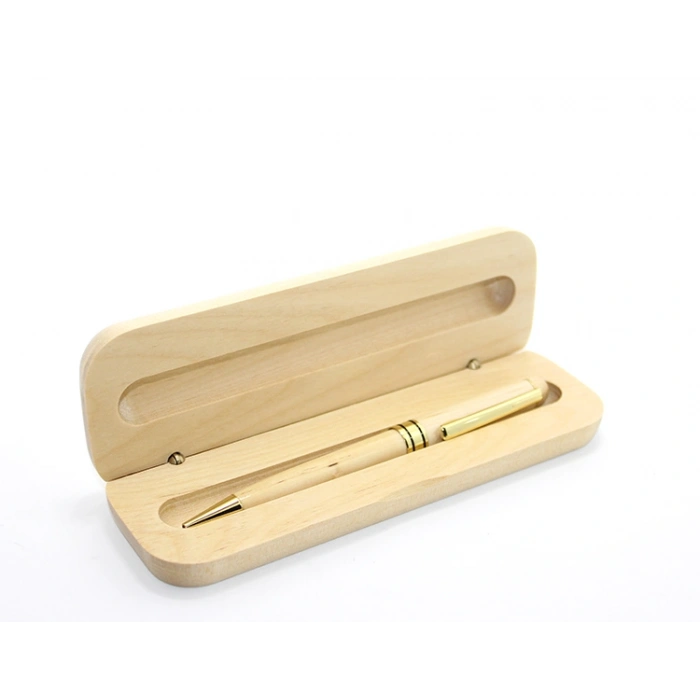 VipMarketim Ahşap Kutulu Tükenmez Kalem Model 1