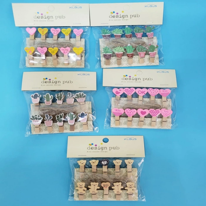 VipMarketim Ahşap Notluk İpli Mandal