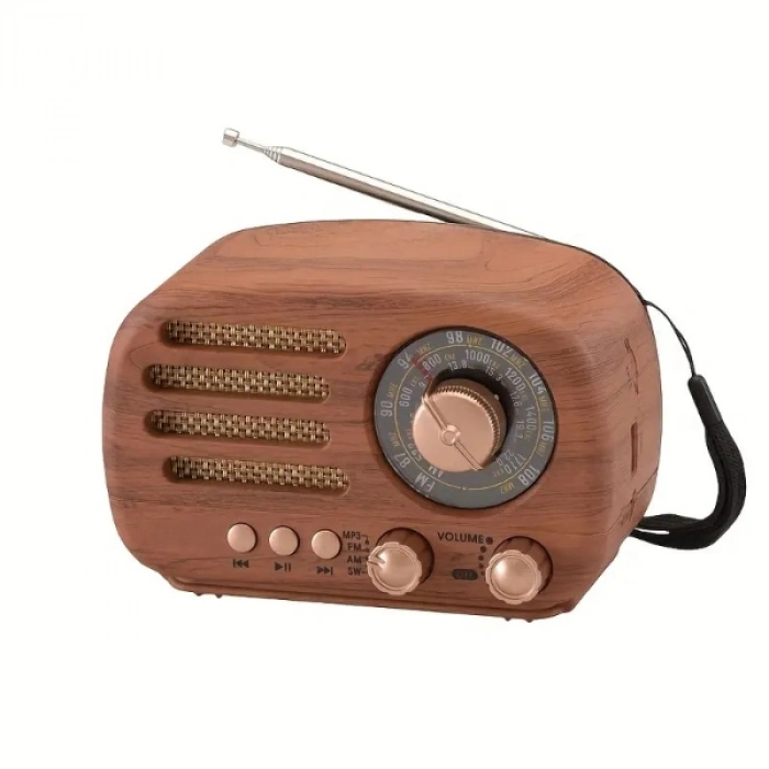 VipMarketim Ahşap Retro Radyo