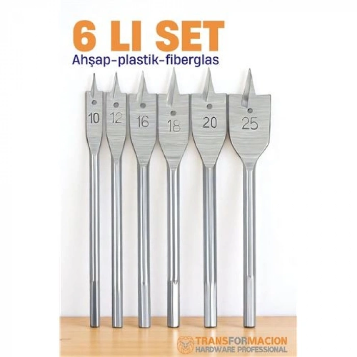 VipMarketim  Ahşap Yaprak Matkap Ucu Seti - Plastik Fiberglas Ahşap Delik Açma Panç Seti