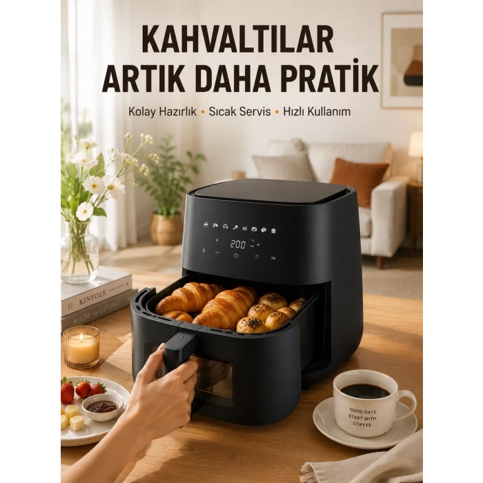 VipMarketim Air Fryer Mutfak Pişirme Cihazı Çok Programlı Dokunmatik