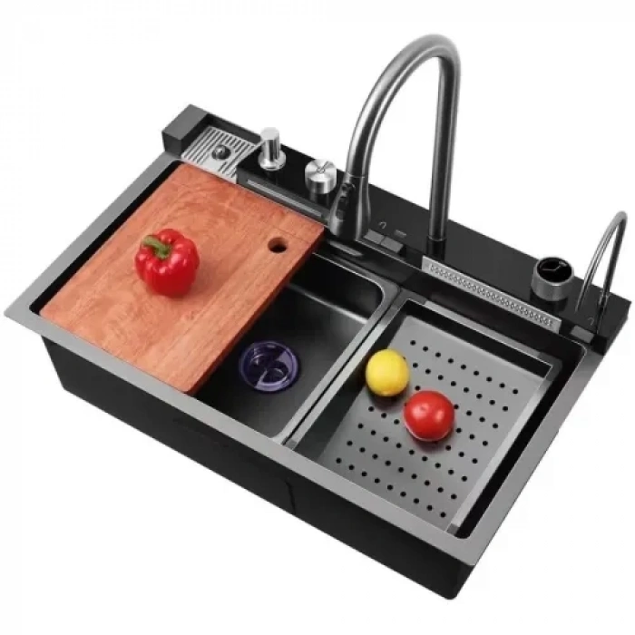 VipMarketim Akıllı Dijital LED Göstergeli Şelale Eviye Seti