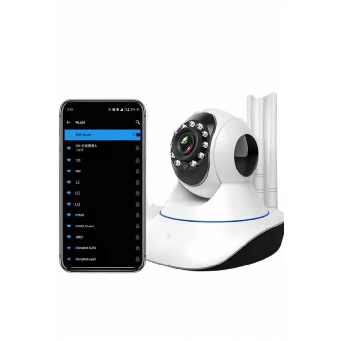 VipMarketim Akıllı Gece Görüşlü Sensörlü Wifi Kamera Telefondan Takip Edilebilir
