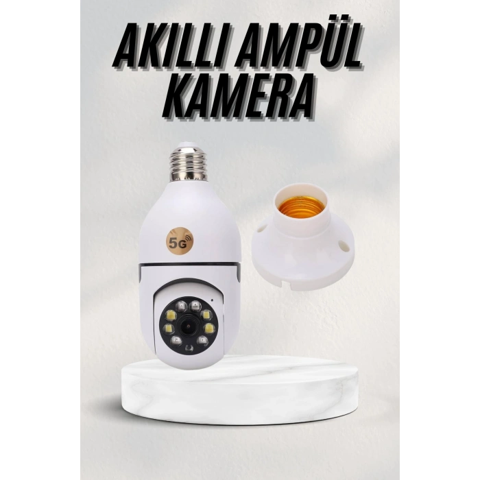VipMarketim Akıllı Kamera Wifi Kamera Duylu Ampul Görünümlü 360 Derece Dönebilen Ev Kamerası