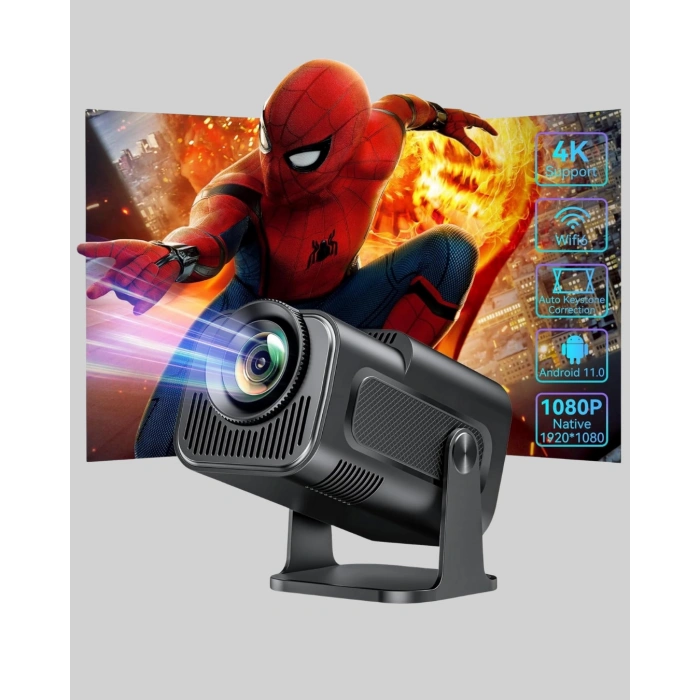 VipMarketim Akıllı Projeksiyon Cihazı HDMI USB Bağlantılı Taşınabilir Enerji Tasarruflu