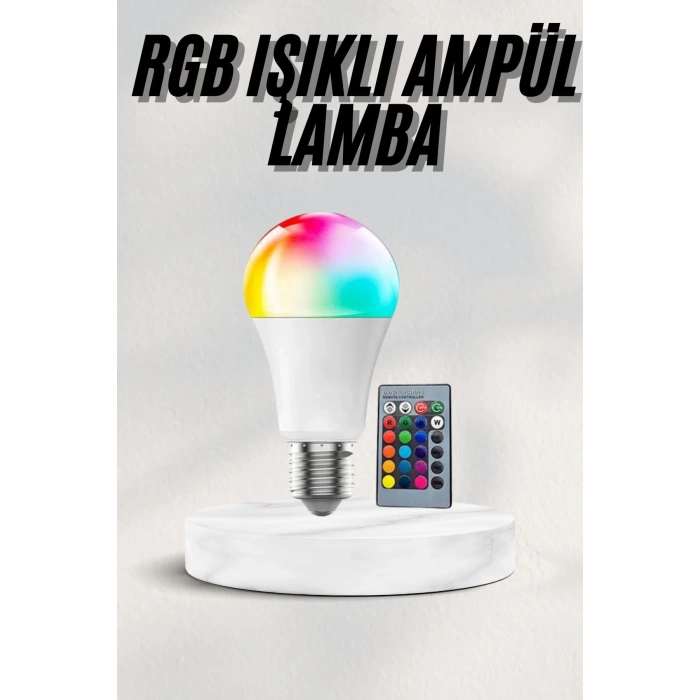 VipMarketim Akıllı RGB Led Ampul Led Uzaktan Kumandalı Renk Değiştiren Ampul