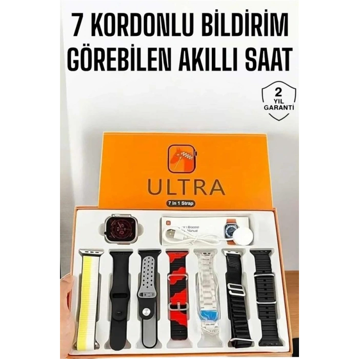 VipMarketim Akıllı Saat 7 Farklı Kordonlu Arama Cevaplayan Bildirim GPS Özelliği