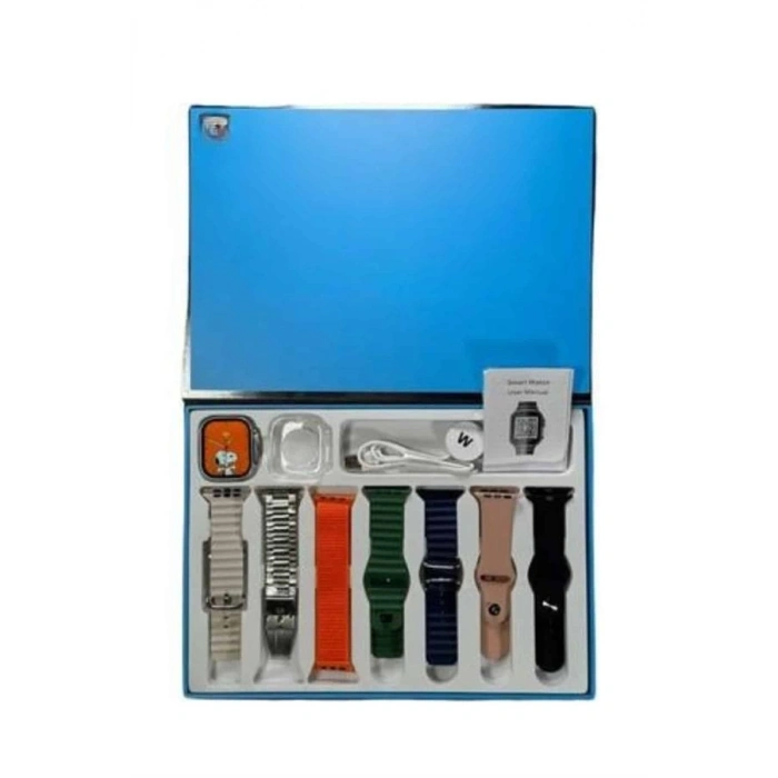 VipMarketim Akıllı Saat 7 Kordon Hediyeli Takvim Alarm Nabız Ölçer Bildirim Görme Sesli Görüşme