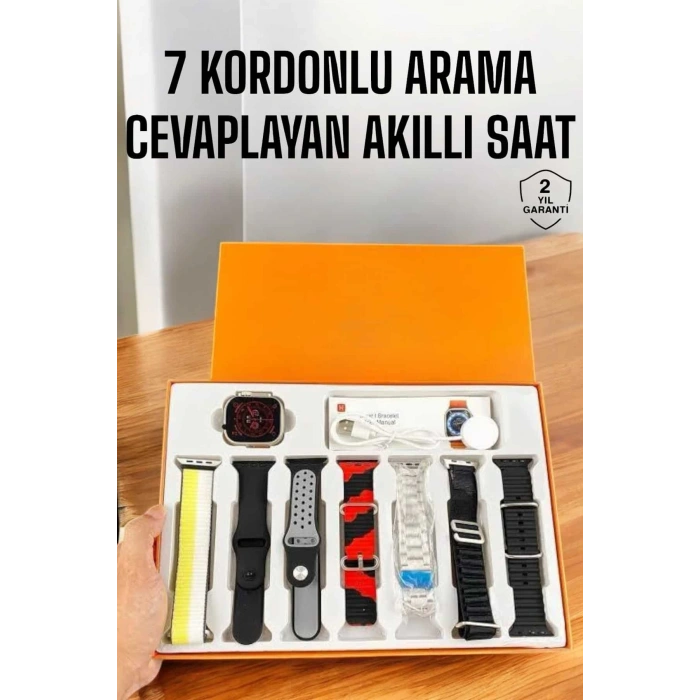 VipMarketim Akıllı Saat 7 Kordonlu Bildirim Görebilen Metal Kordon GPS Özelliği