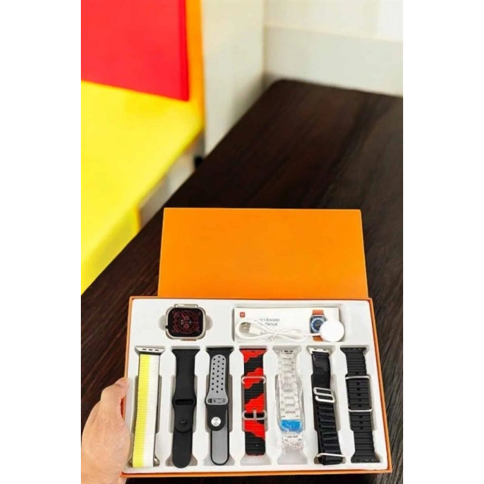 VipMarketim Akıllı Saat 7 Kordonlu Bildirim Görebilen Metal Kordon GPS Özelliği