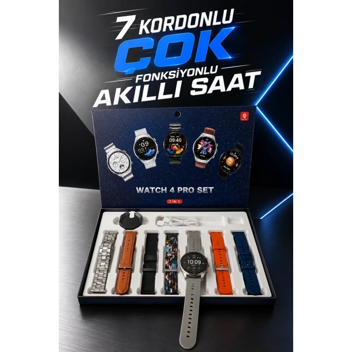VipMarketim Akıllı Saat 7 Kordonlu Yeni Nesil Arama Cevaplayan Çok Fonksiyonlu