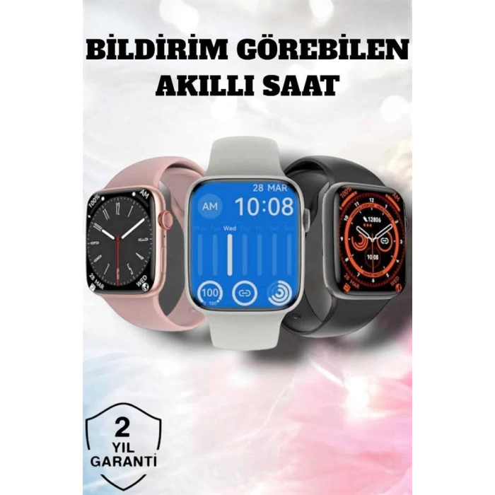 VipMarketim Akıllı Saat Adım Sayar Kalp Atışı İzleme Dokunmatik Bluetooth Bağlantılı