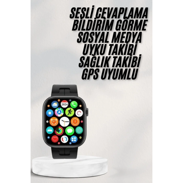 VipMarketim Akıllı Saat Android ve İOS Uyumlu Plastik Kordon Yeni Nesil