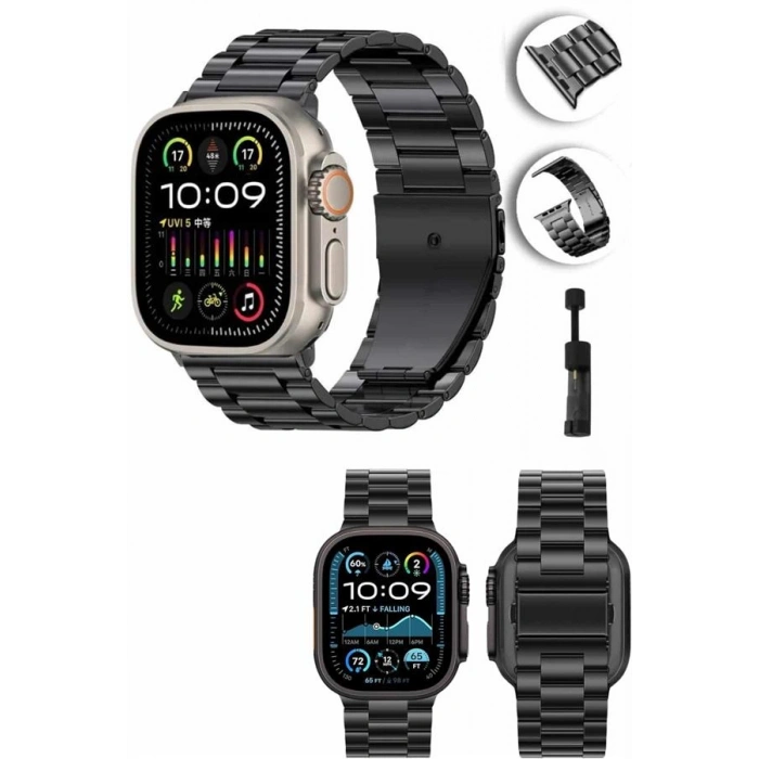 VipMarketim Akıllı Saat Arama Konuşma GPS ve NFC Özelliği 3 Kordonlu Amoled Ekran