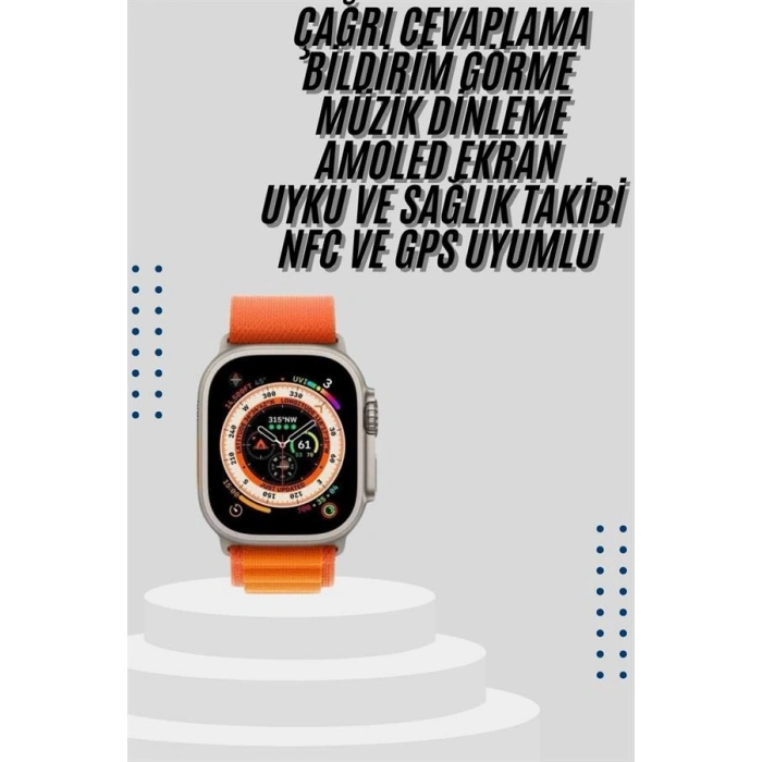 VipMarketim Akıllı Saat Bleutooth Bağlantılı Akıllı Saat Amoled Ekran 49 MM