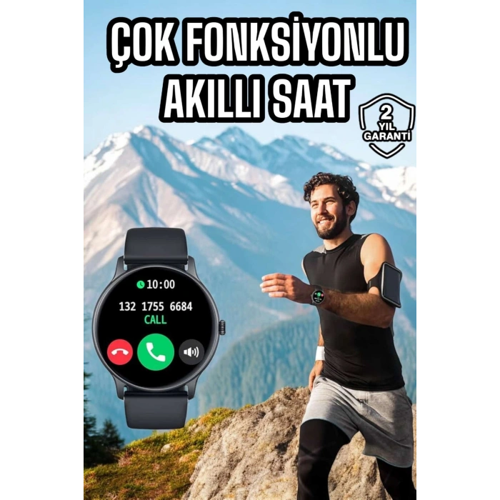 VipMarketim Akıllı Saat Çok Fonksiyonlu Sesli Görüşme NFC Uyumlu Amoled Ekran