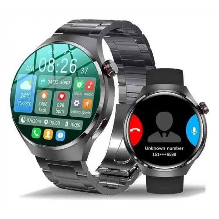 VipMarketim Akıllı Saat Metal Kordonlu GPS ve NFC Uyumlu Arama Cevaplayan