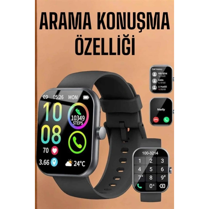 VipMarketim Akıllı Saat Tema Değiştirme Bluetooth Bağlantılı Arama Cevaplayan