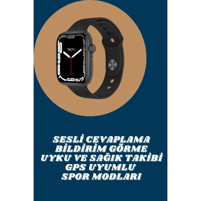 VipMarketim Akıllı Saat Tema Değiştirme Uyku ve Sağlık Takibi Sesli Asistan Bildirim Görme