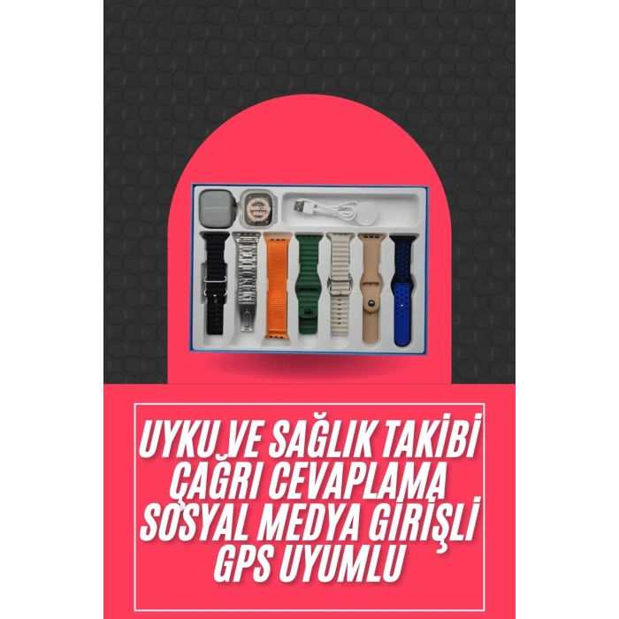 VipMarketim Akıllı Saat Unisex Akıllı Saat Çoklu Kordon Seçeneği Çelik Kordon Plastik Kordon