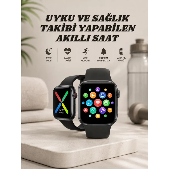 VipMarketim Akıllı Saat Wireless Şarj Yüksek Çözünürlüklü Müzik Dinleme Sesli Cevaplama