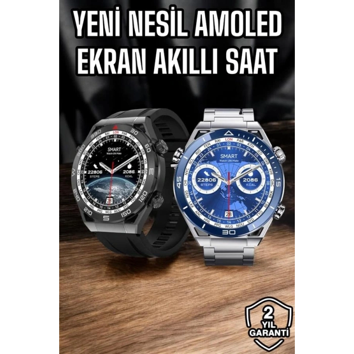 VipMarketim Akıllı Saat Yeni Nesil 2024 Model Metal Kordonlu Bluetooth Bağlantılı