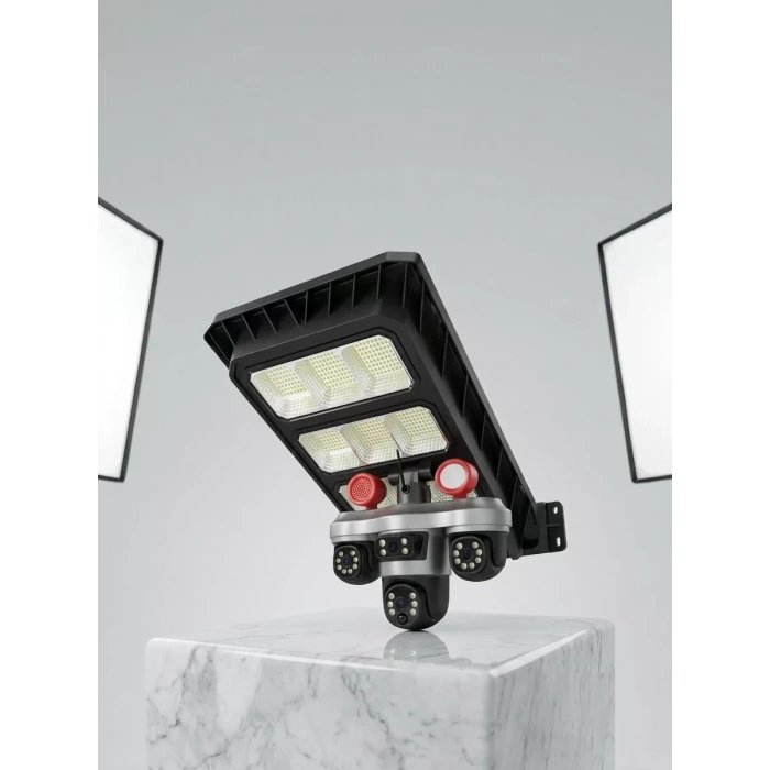 VipMarketim Akıllı Solar Güvenlik Kamerası 3 Lens Hareket Takip Özellikli Dış Ortam Kamera