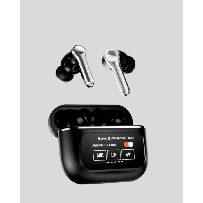 VipMarketim Aktif Gürültü Engelleme (ANC) Kablosuz Bluetooth Kulaklık – Dijital Ekranlı Dokunmatik ve Uzun Pil Ömürlü
