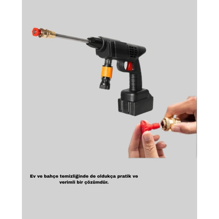 VipMarketim Akülü Araba Yıkama Makinesi 21V Güçlü Basınçlı ve Çift Akülü Taşınabilir