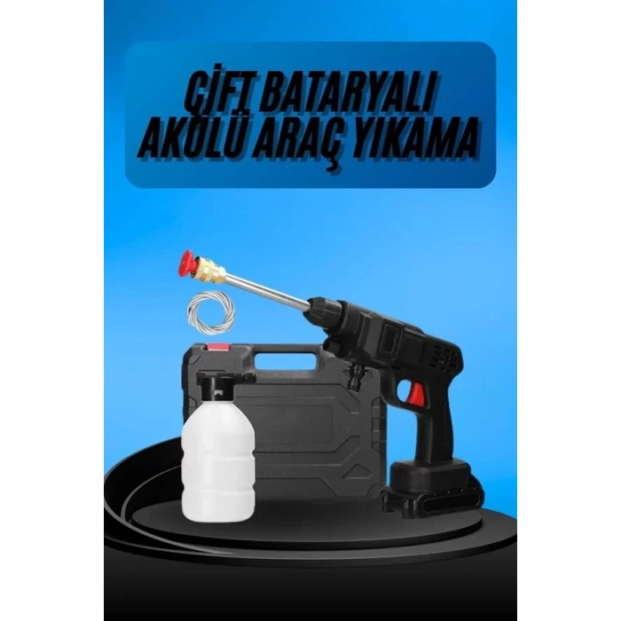 VipMarketim Akülü Oto Araç Yıkama Yüksek Basınçlı Araba Yıkama Makinesi Şarjlı