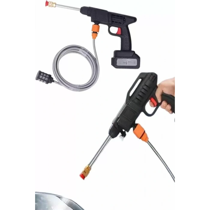 VipMarketim Akülü Oto Araç Yıkama Yüksek Basınçlı Araba Yıkama Makinesi Şarjlı