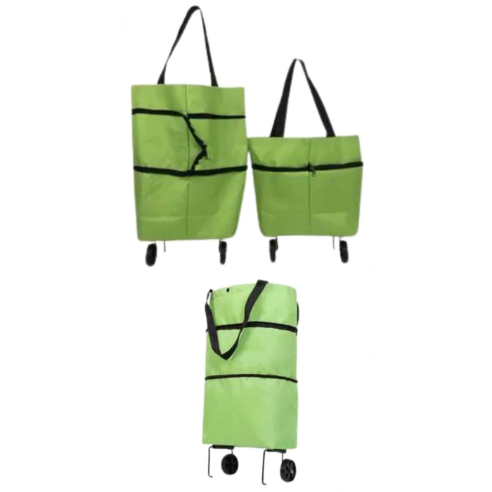 VipMarketim Alışveriş Çantası Katlanabilir Pazar Arabası Tekerlekli Pazar Arabası Katlanabilir