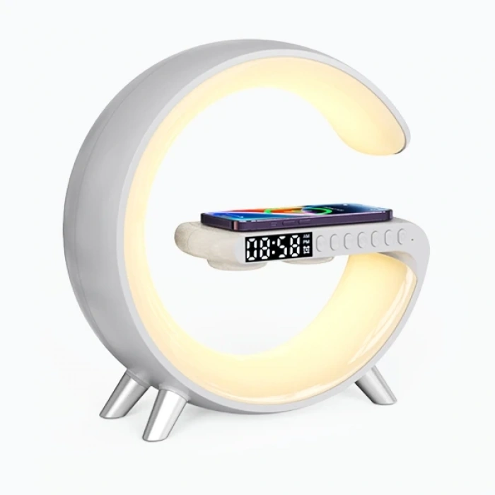 VipMarketim Ally 15W Kablosuz Şarj Standlı Bluetooth hoparlör RGB Gece Lambası-(5775)
