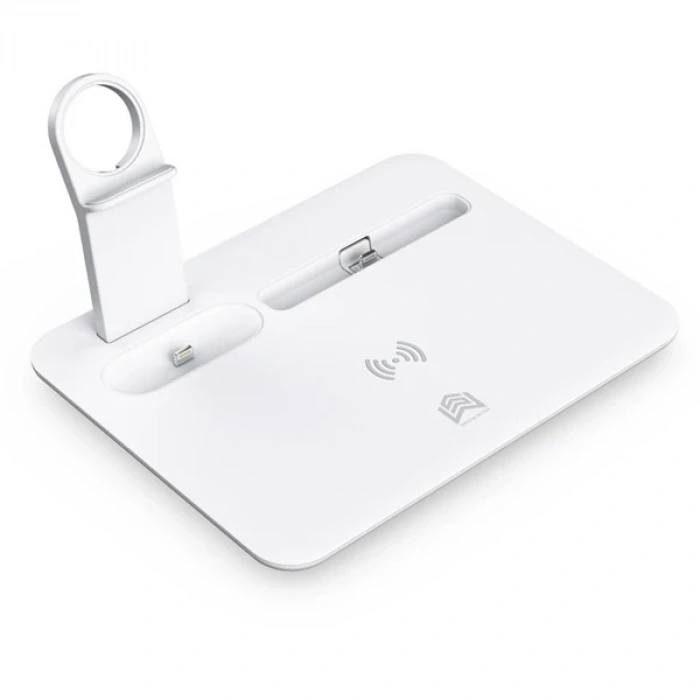 VipMarketim ALLY 4 in1 15W Kablosuz Hızlı Şarj Standı İPhone+İwatch+AirPods Pro Wireless-(5775)