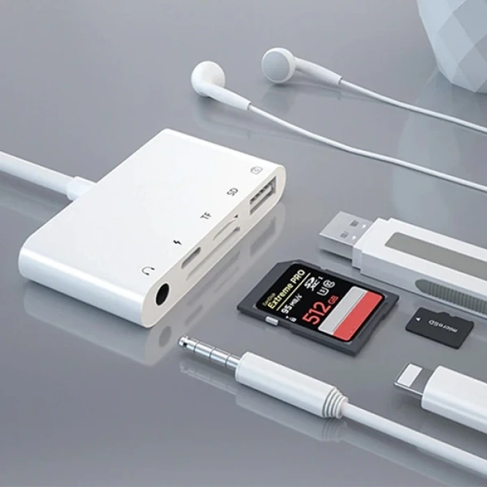 VipMarketim ALLY 5in1 İPhone-İPad lightning To Audio Usb Kamera Okuyucu-(5775)