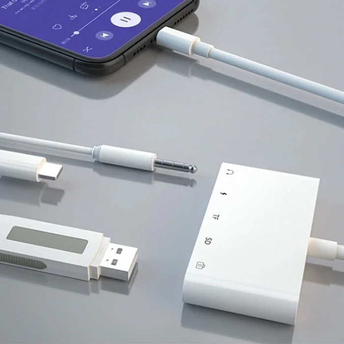 VipMarketim ALLY 5in1 İPhone-İPad lightning To Audio Usb Kamera Okuyucu-(5775)