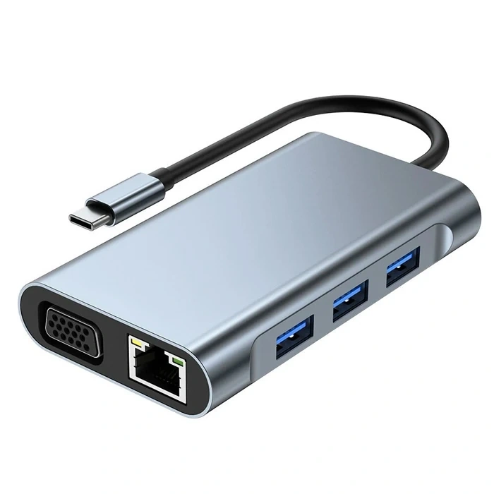 VipMarketim ALLY 7in1 USB 3.0 + HDMI + RJ45 + Type-C HUB Adaptör Çevirici Dock Station-(5775)