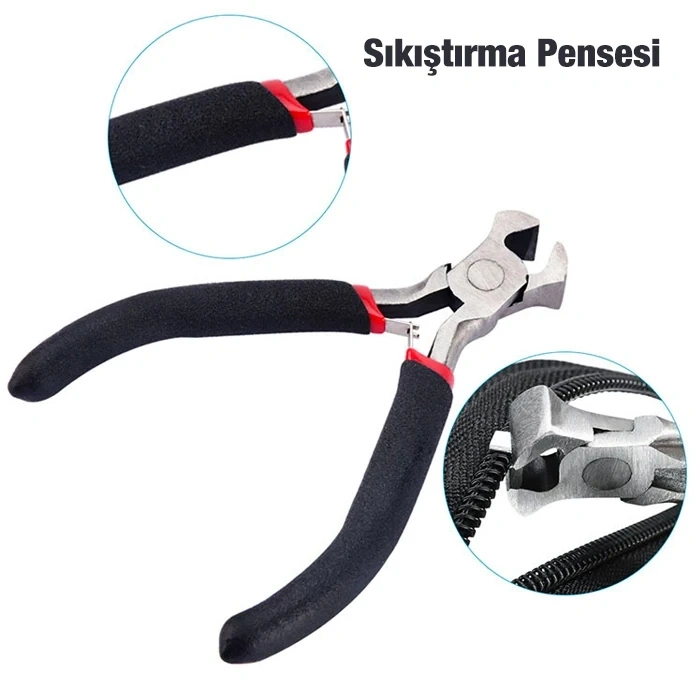 VipMarketim Ally 85 Parça Fermuar Başlığı Yedek Parça Onarım Tamir Seti Çanta Çadır Pantolon Fermuar Ucu-(5775)