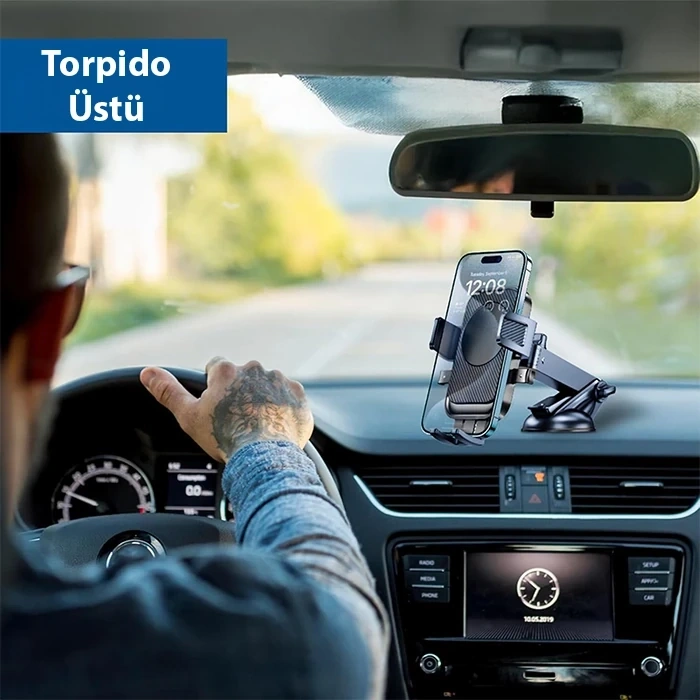VipMarketim ALLY A145 Araç İçi Torpido Üstü Telefon Tutucu-(5775)