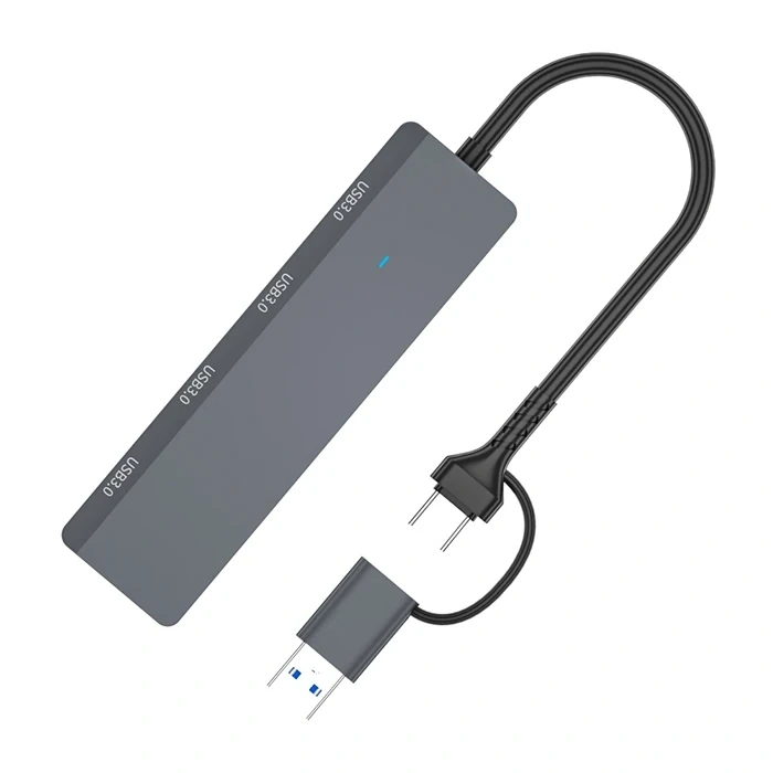 VipMarketim ALLY ADS-305D 4in1 USB/Type-C to 4X USB3.0 HUB Çoğaltıcı Çevirici Dönüştürücü Adaptör-(5775)