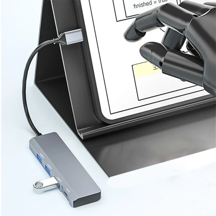 VipMarketim Ally ADS-309C 4in1 Type-C to USB + Type-C Hub Adaptör Çevirici Dönüştürücü Çoğaltıcı-(5775)