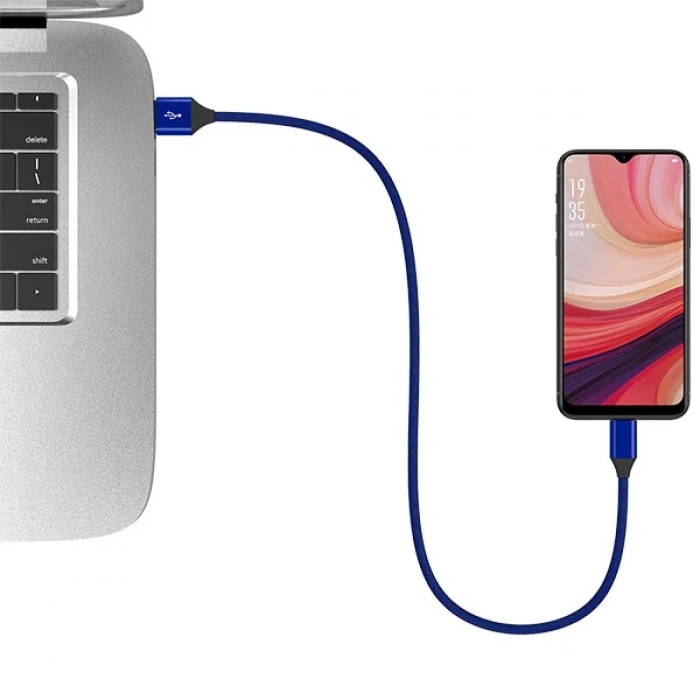 VipMarketim Ally Android Micro Usb 3.0A Hızlı Halat Usb Şarj Kablosu 1MM-(5775)