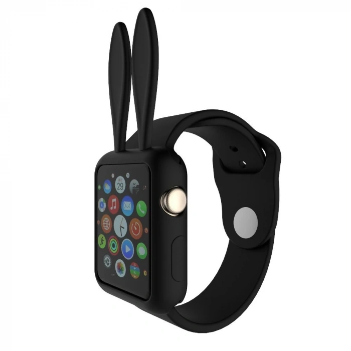 VipMarketim Ally Apple Watch 1-2-3-4 42mm Tavşan Figürü Silikon Kılıf-(5775)