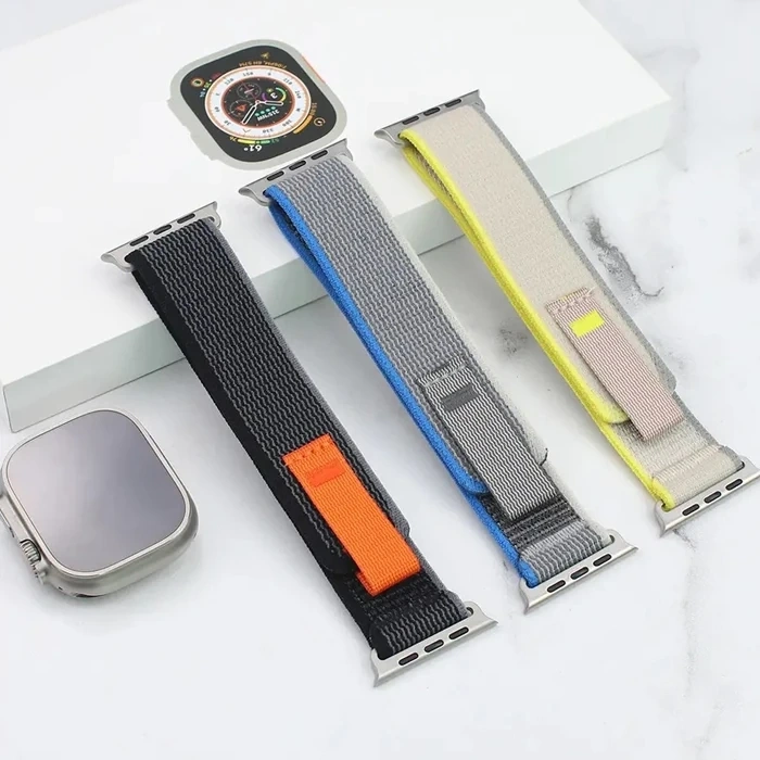 VipMarketim Ally Apple Watch 7-8 41mm 6-5-4 40mm Field Loop Kayış Kordon 3-2-1 38mm-(5775)